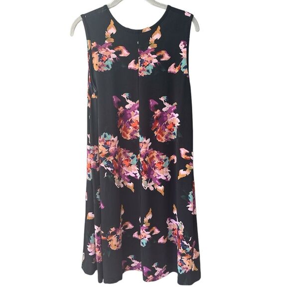 Nicole Miller Black Floral Tank Dress - Picture 2 of 4
